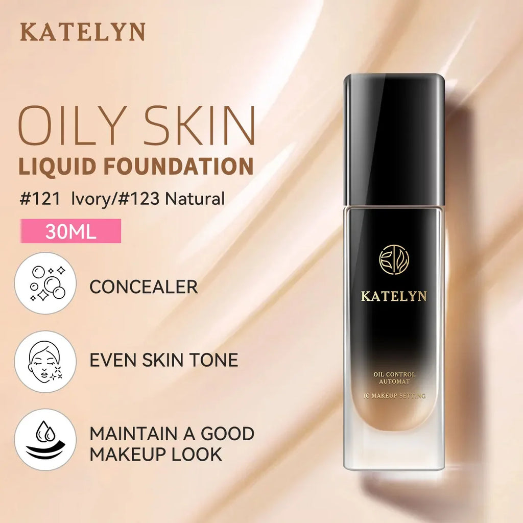 KATELYN Face Foundation Cream Oil-Control Matte BB Cream Waterproof Lasting Concealer Liquid Full Coverage Matte Base