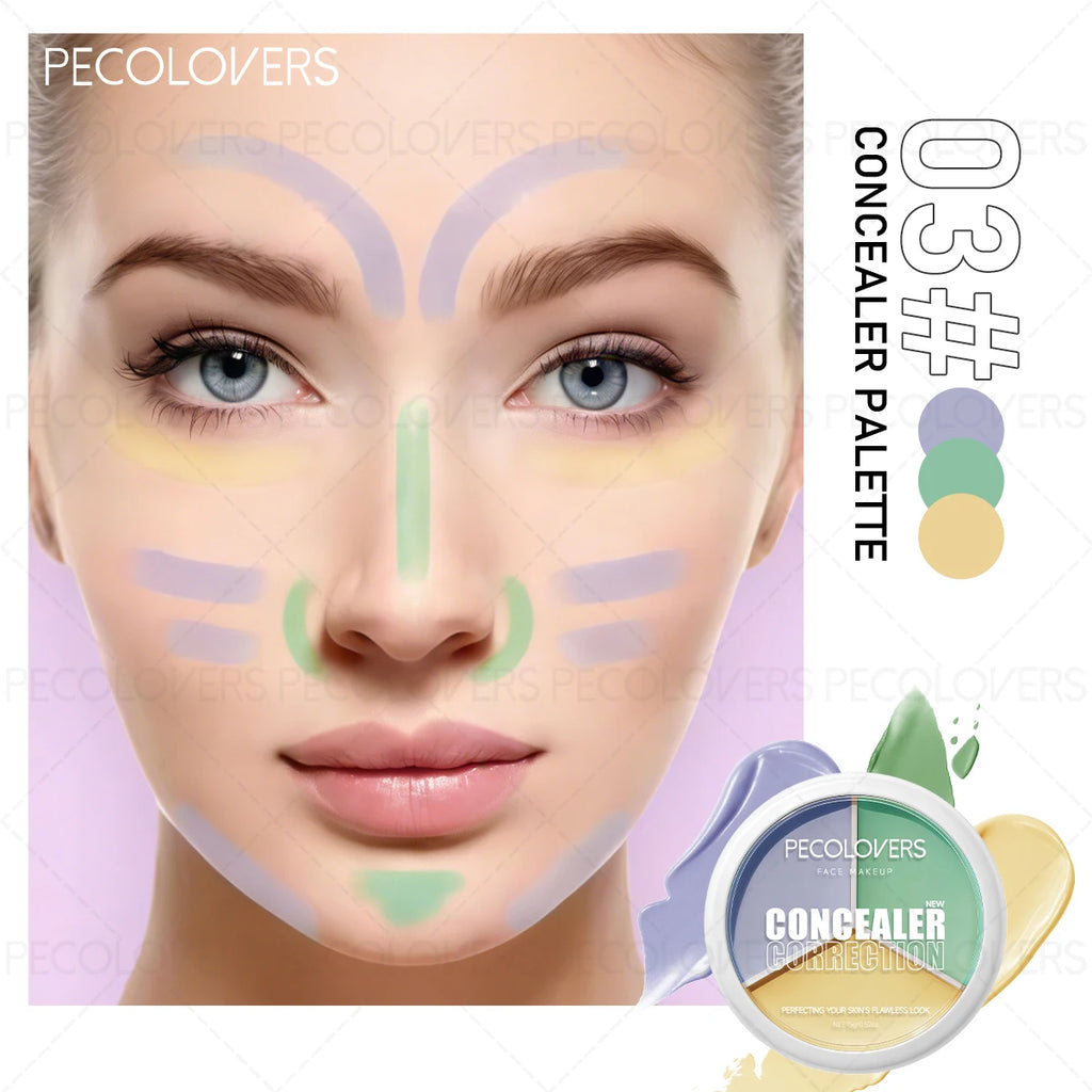 Three-color Facial Concealer, Covering Facial Blemishes and Spots, Waterproof, Long-lasting and Natural, Facial Cosmetics - AliExpress 66