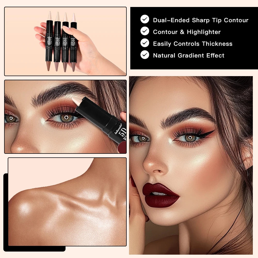 Dual Ended Contour Stick Foundation Concealer Long Lasting Dark Circle Correcting Contour Concealer Makeup Highlighter Cosmetics - AliExpress 66