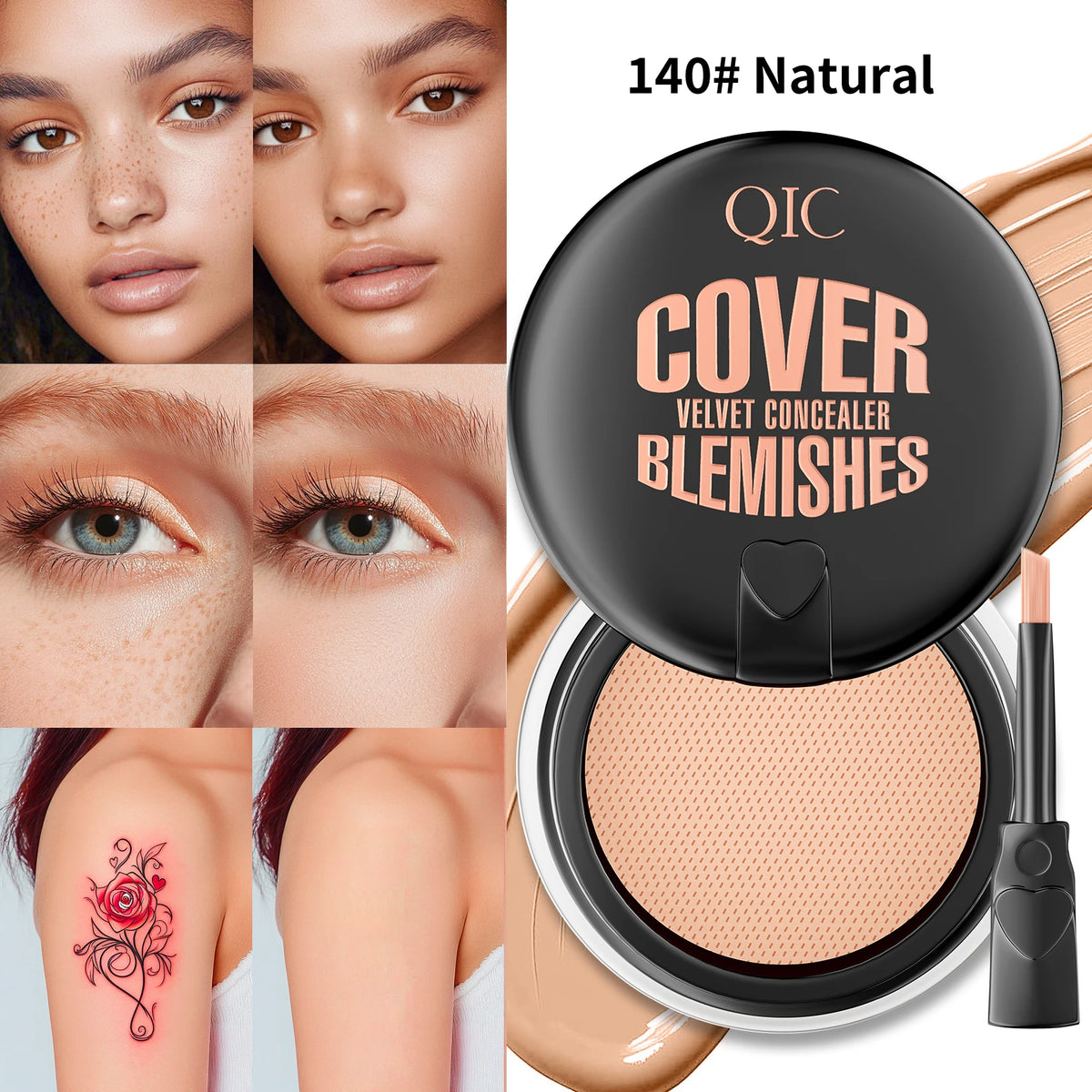QIC Hydrating Eye Brightening Concealer Contour Cream Full Coverage Long Lasting Correcting Eye Concealer, Perfect Look Makeup - AliExpress 66