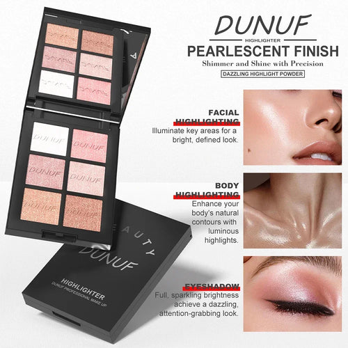 6 color Highlighter Palette Highly Pigmented Long Lasting Waterproof Natural Contour Powder Matte Pearl Body Face Highlighting - AliExpress 66