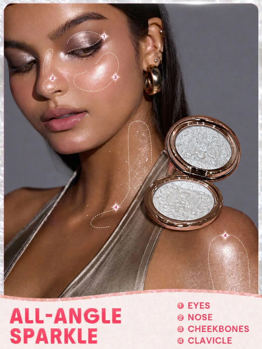 Vintage Angel Carved Highlighter Powder Pearlescent Shimmer Silky Smooth Face Highlight Illuminator Long Lasting Luminous Makeup