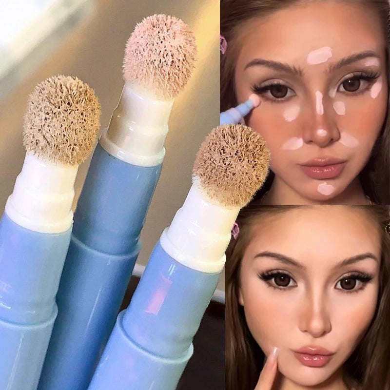 Soft Plush Head Concealer Pen Sticks Conceal Spot Blemish Cream Even Skin Tone Brightening Oil Control Face Contouring Makeup - AliExpress 66