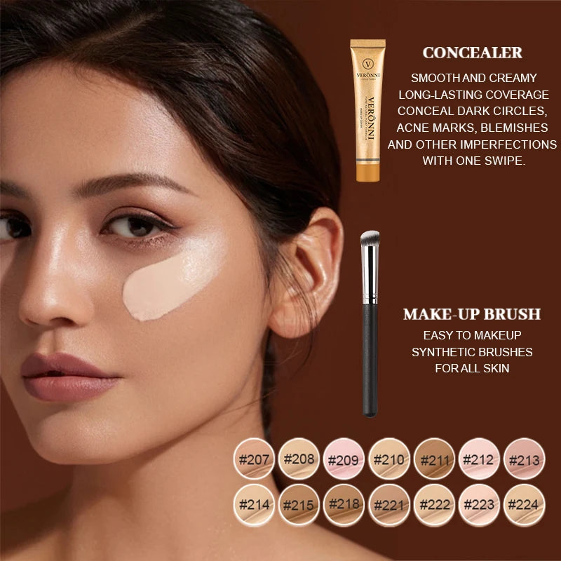 14 Color Liquid Concealer Foundation Set,Moisturizing Long-Lasting Lightweight Multi-Purpose Makeup Matte Foundation Concealer - AliExpress 66