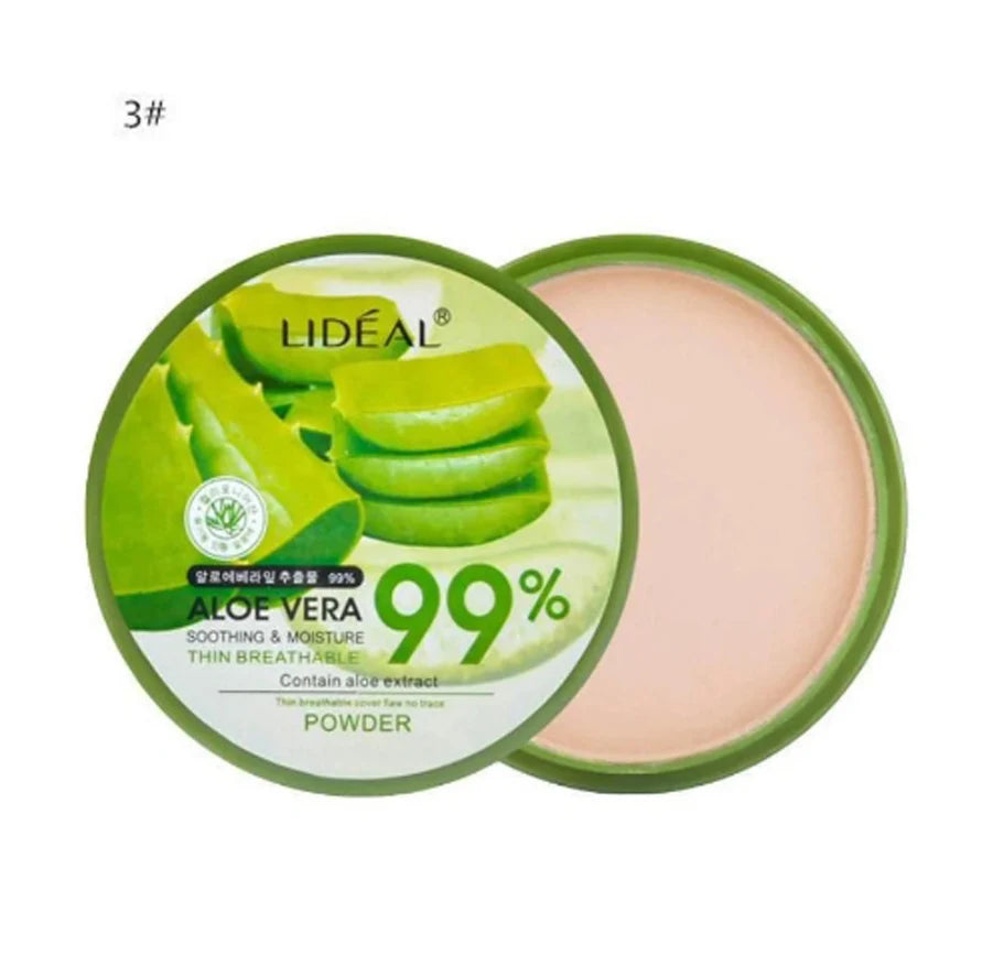 Aloe Vera Essence Pressed Powder Oil Control Long Lasting Matte Setting Face Makeup Cosmetic
