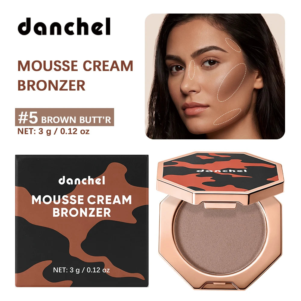 Mousse Bronzer Contour Cream Natural Soft Focus Skin Smoothing 3D Contour Waterproof Sweat-proof Resists Transfer Contour Cream
