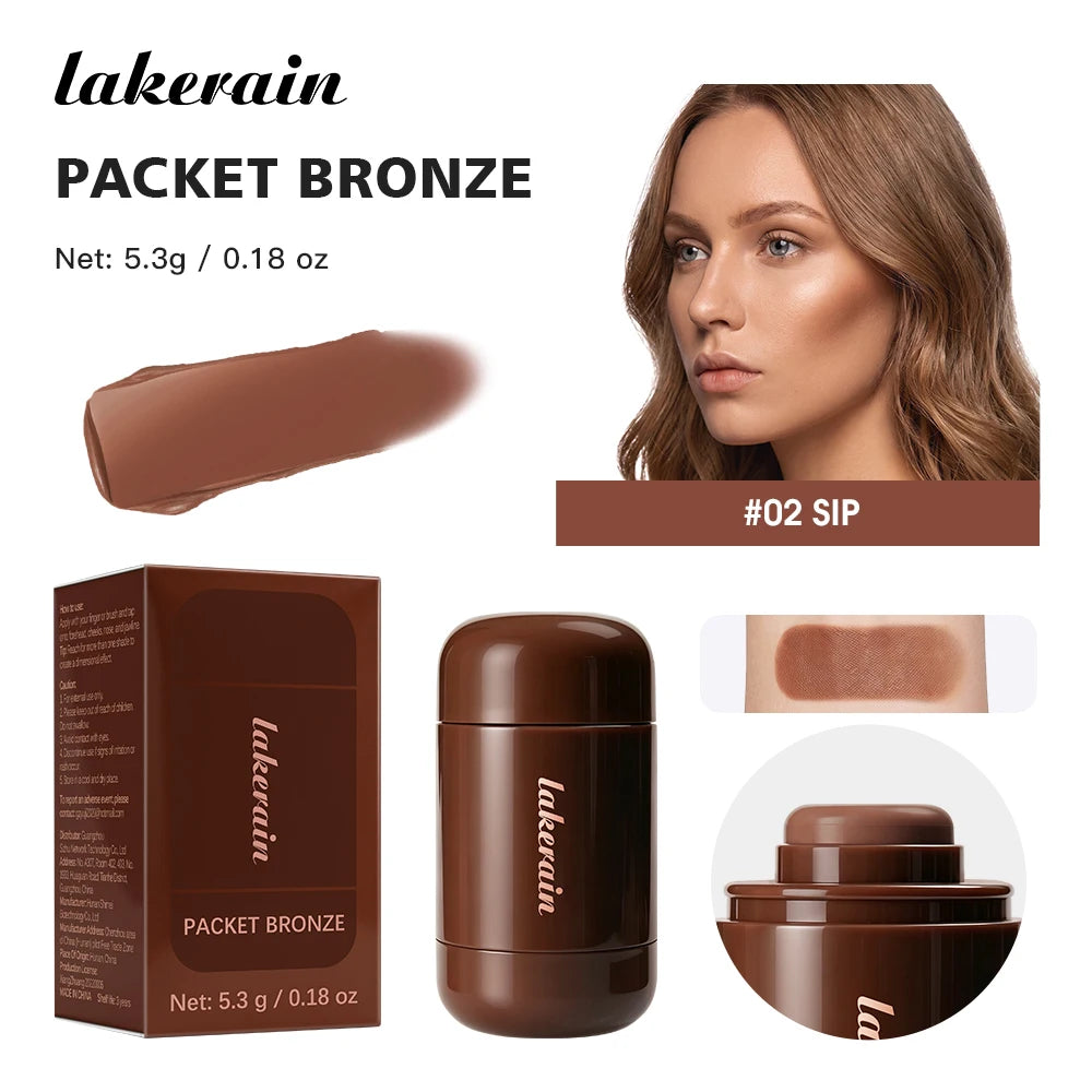 Lakerain Bronze Contour Stick Hydrates Smooths Skin Create Dimensional Effect Long-lasting Natural Makeup Effect Contour Stick