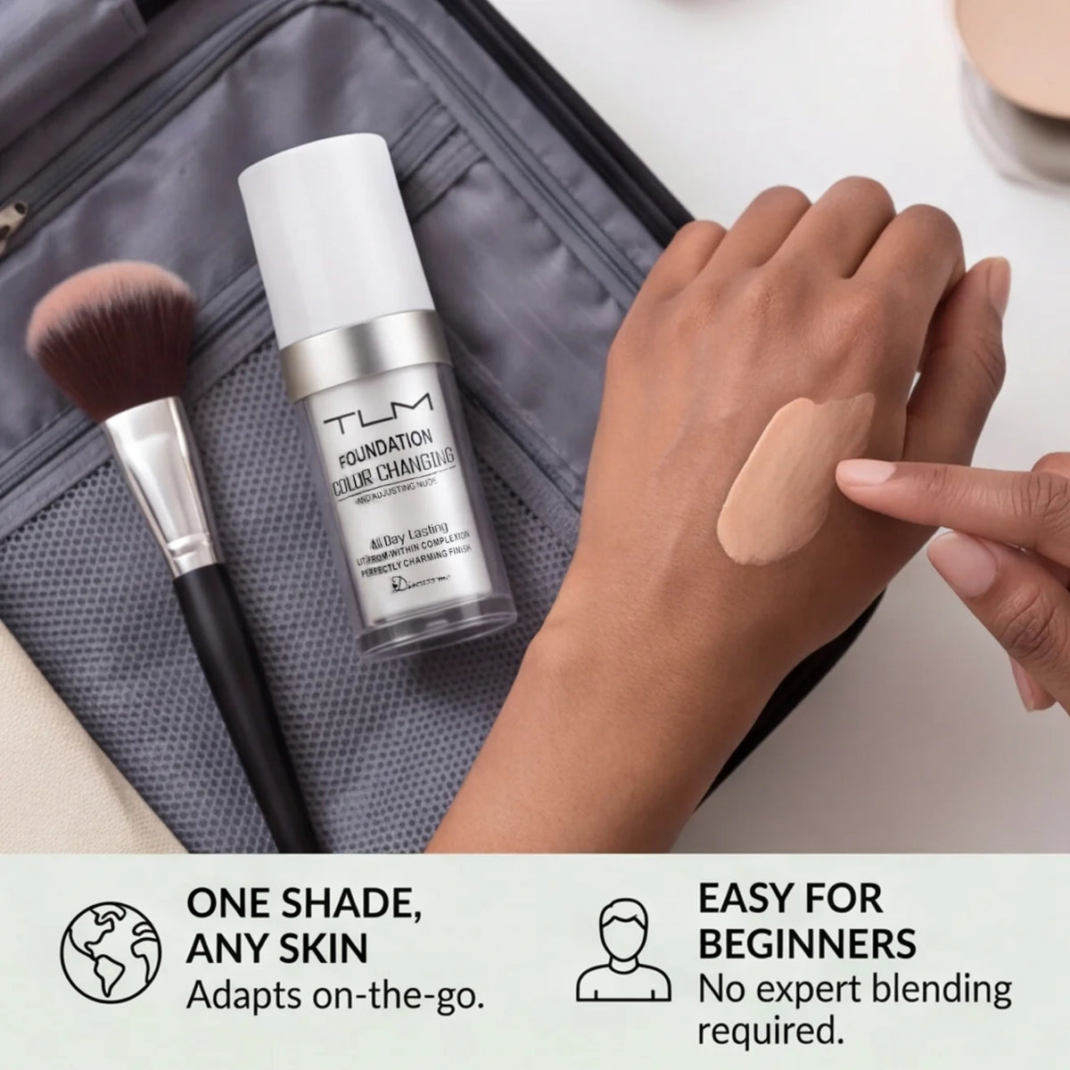 1set Tlm Foundation and Blush Foundation, Naturally Tinted Liquid Foundation, Long-Lasting and Moisturizing, Waterproof and Sweat-Resistant - AliExpress 66
