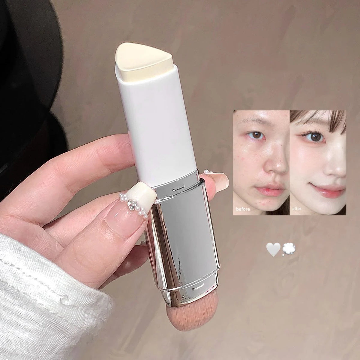 Dual Purpose Brush Head Foundation Make-up Stick, Light and Smooth, Lasting Coverage, Covering the Face Foundation Make-up, Crea - AliExpress 66