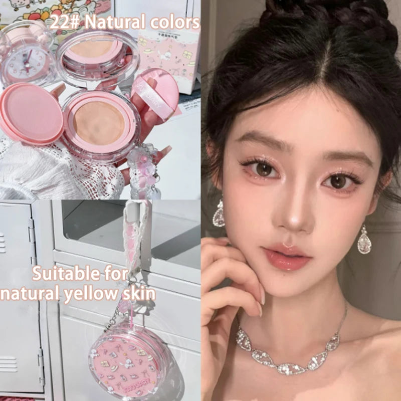 Cute Cat Air Cushion Compact Cream Hydrated High Coverage Foundation Oil Control Concealer BB Cream Korean Makeup Base Cosmetic - AliExpress 66