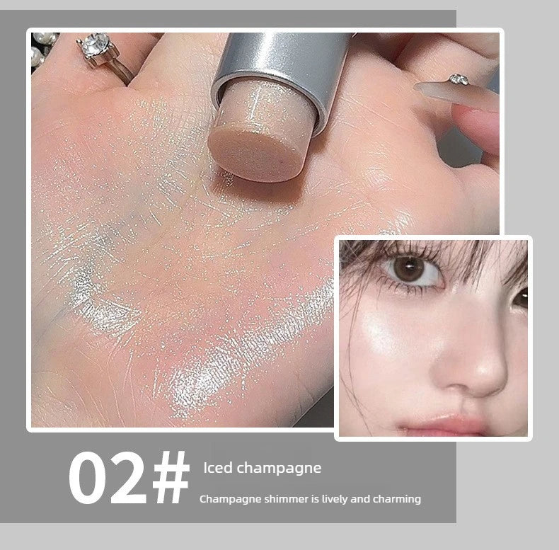 Highlighter Stick - Dewy Finish, Contour & Blush 3-in-1, Natural Glow with Fine Shimmer, Affordable Makeup Stick