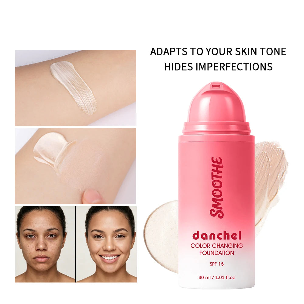 Color Changing Foundation Smart Match Skin Color Medium Coverage Deep Moisturizing SPF15 Sun Protection Natural Look Foundation