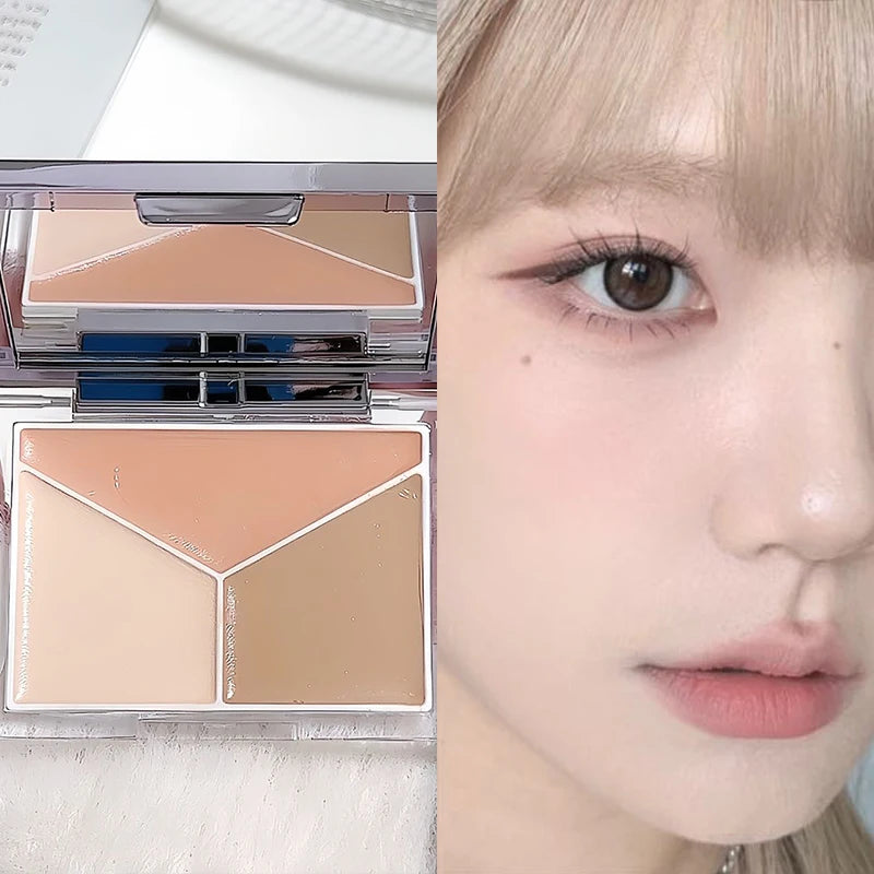 3 Color Concealer Palette Cream Texture Covers Acne Marks Dark Circles Multifunction Face Makeup Lasting Brighten Face Cosmetics - AliExpress 66
