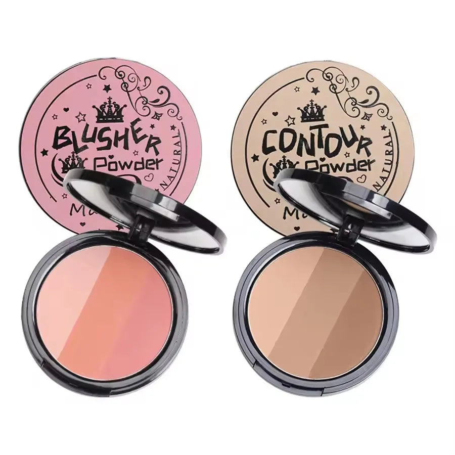 3 in1 Three Colors Powder Tray Blush Contouring Waterproof Long Lasting Delicate Natural Face Makeup - AliExpress 66