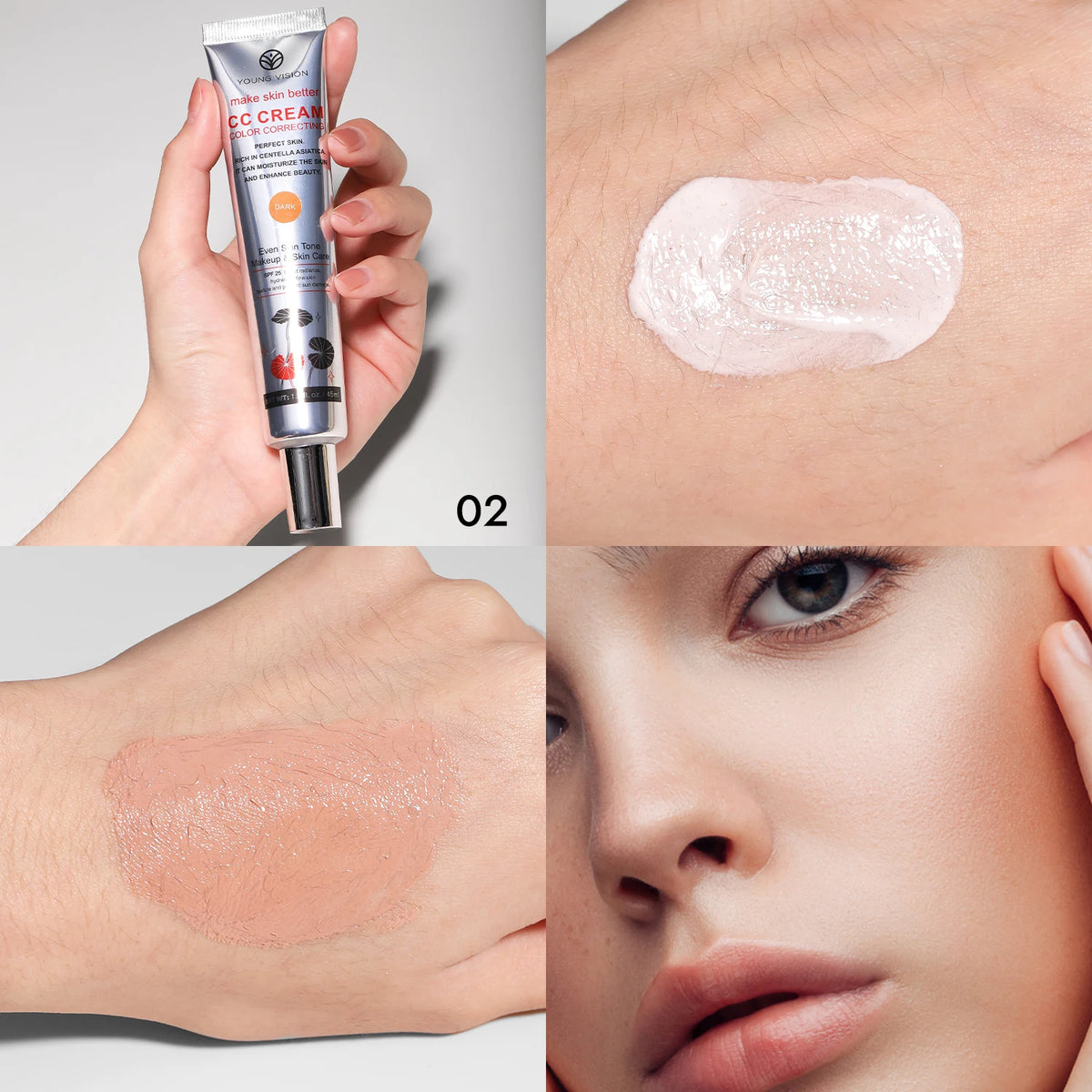 YOUNG VISION 2-Color Light Delicate Repair Color Change Isolation CC Cream Watery Thin Natural Nude Sunscreen Concealer Liquid - AliExpress 66