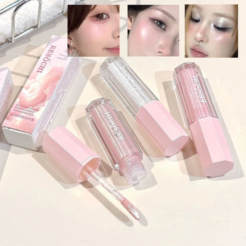 Liquid Highlighter for Face, Natural Dewy Glow Illuminator, Multi Use Shimmer Stick for Cheeks Eyes Nose, Brightening Makeup - AliExpress 66