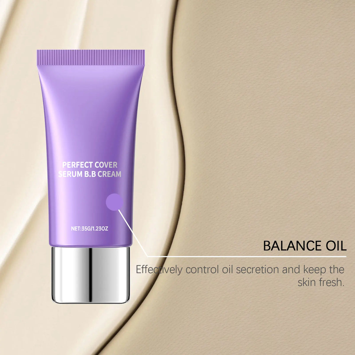 BB Cream Foundation Cream Concealer Lightweight Natural Base Makeup Oil Waterproof Hyaluronic Acid Color Correcting Long Lasting