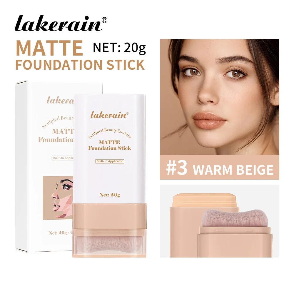 Lakerain Matte Foundation Stick Powerful Coverage Brighten Skin Tone Not Easy Melt Lightweight Smooth Texture Foundation Stick - AliExpress 66