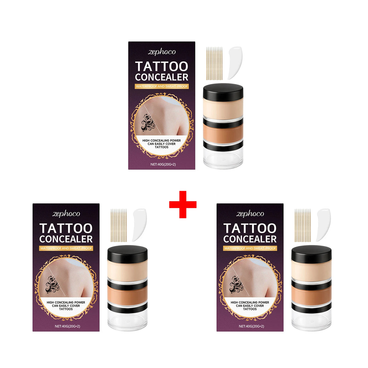 Tattoo Concealer Full Coverage Concealer for Tattoos Scars Even Skin Tone Waterproof Cover Acne Scarring Sweatproof Body Makeup