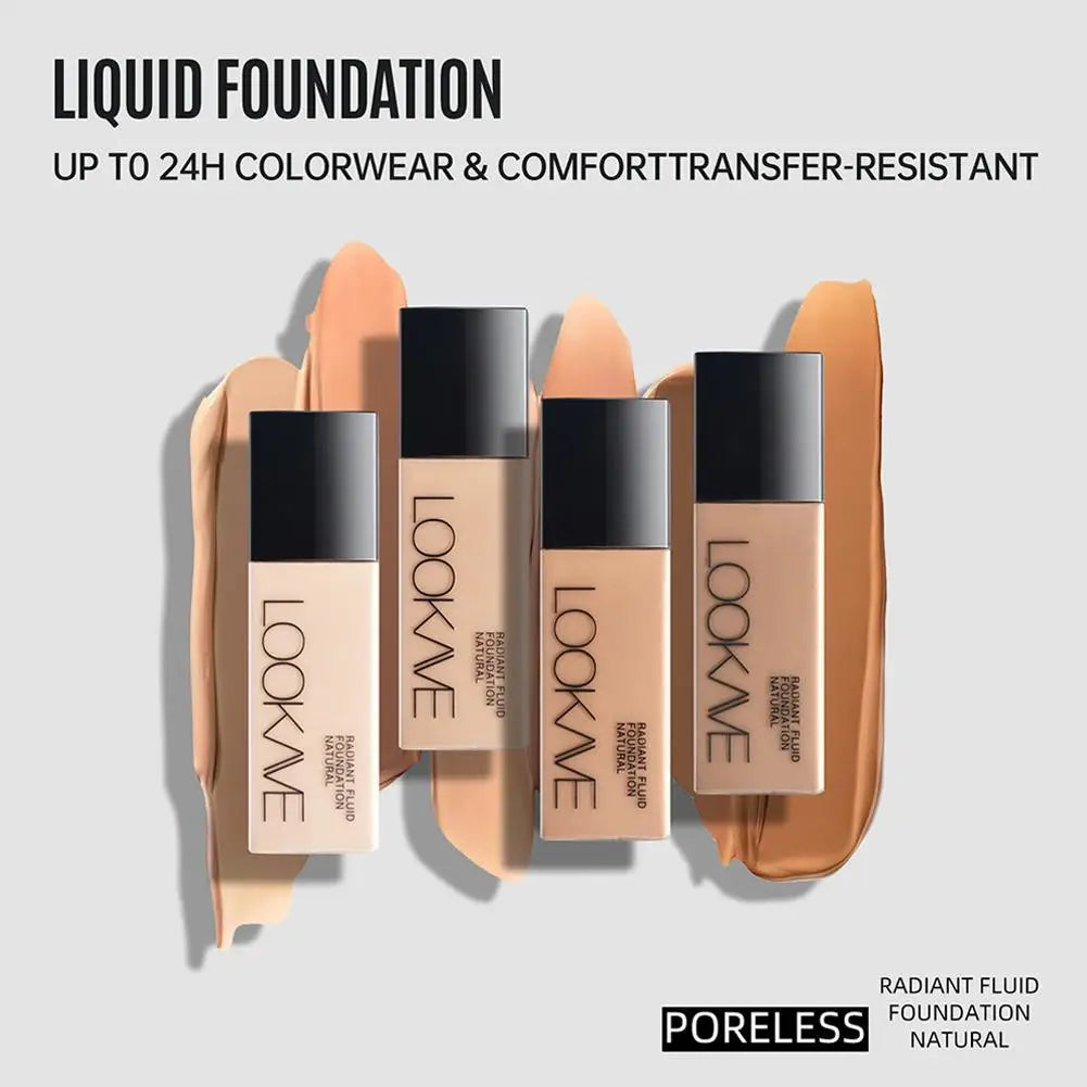 LOOKAVE Liquid Foundation Long Lasting Full Coverage Natural Matte Liquid Foundation Moisturizing Concealer CC Cream Base Makeup - AliExpress 66