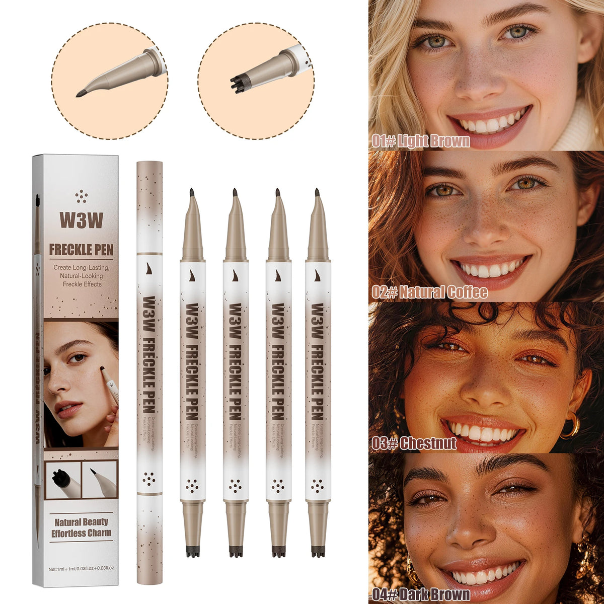 Waterproof Freckle Stamp Pen, Natural Lifelike Fake Freckle Pen, Long-Lasting Quick-Drying Smudge-Proof Makeup Pen - AliExpress 66
