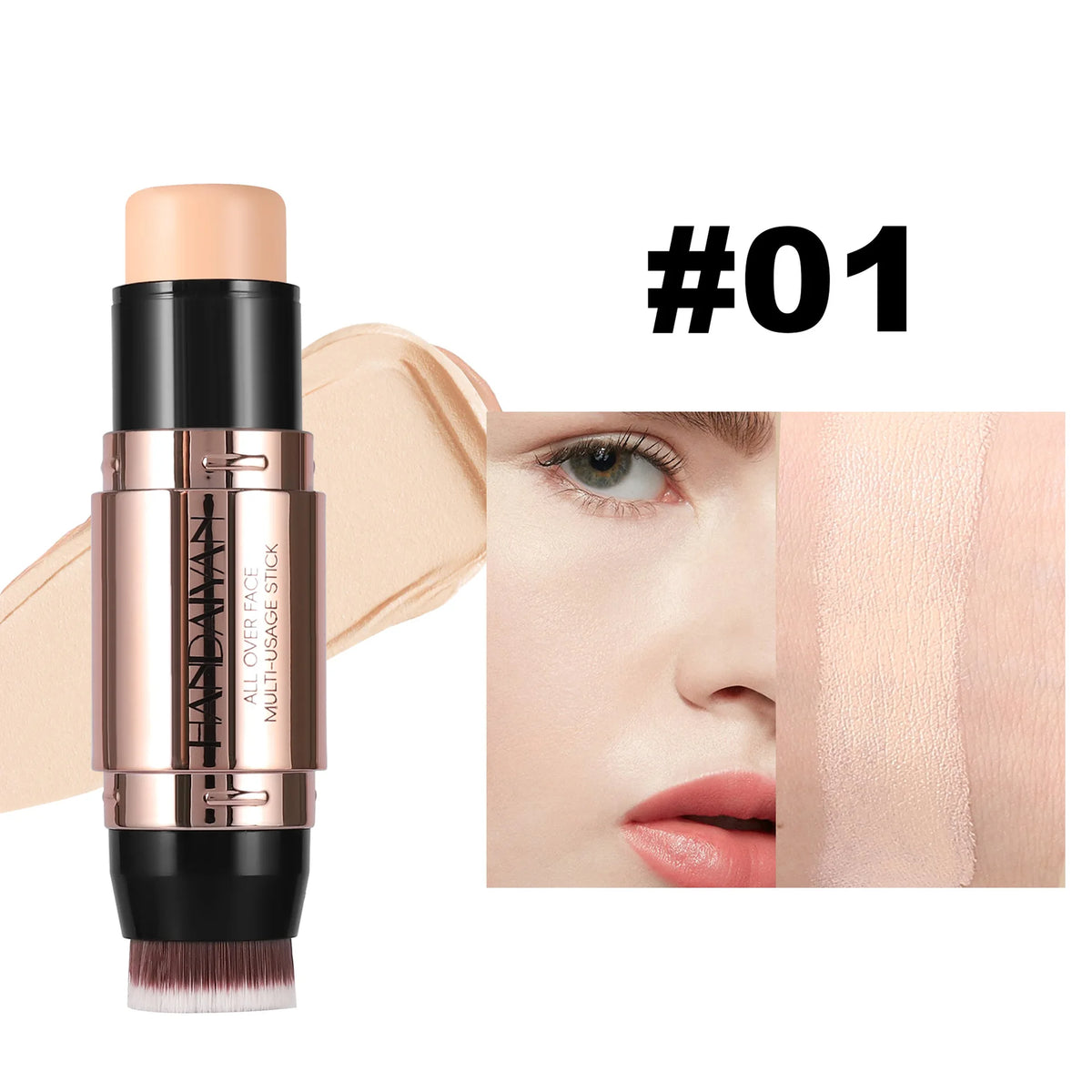 Double Head Highlighter Stick Contour Stick Waterproof Natural Silky Smooth Face Contouring for Nose Shadow With Makeup Brushes - AliExpress 66