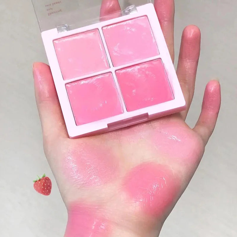 Cute Korean Girl 4Color Cream Pink Peach Water Light Blush Palette Long Lasting Easy To Color Multi-Use Lip Mud Cheek Tint Rouge - AliExpress 66